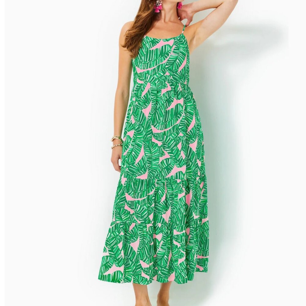 Lilly Pulitzer Teresa Maxi Dress in Conch Shell Pink Lets Go Bananas Size Medium - Picture 10 of 11